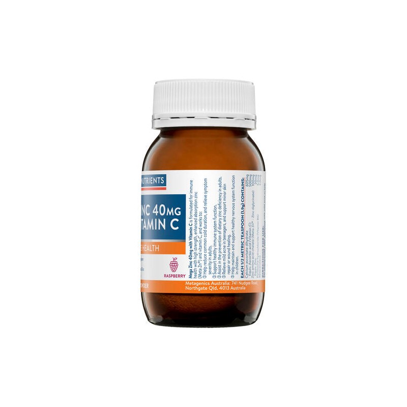 Ethical Nutrients Mega Zinc Powder 40mg (Raspberry)95G