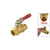 sourcingmap 1/4 BSP 13mm Male Thread Full Port Red Lever