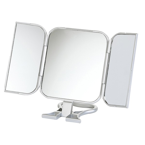 Danielle Creations - Folding Mirror with Stand, Travel Size – 23x12cm, Silver