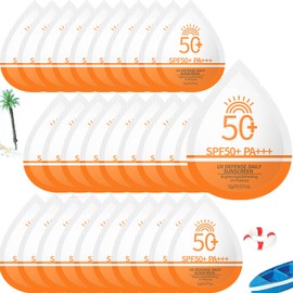 Mini Sunscreen Travel Size Bulk, 60 Pcs SPF50 Beach Must Haves For Face & Body, Sunscreen Packets Party Favor, Mini Classic Lotion Lightweight Water Resistant & Non-Greasy (60Pcs)