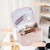 UUYUUY Makeup Bag for Women 3PCS Quilted Cotton Make Up