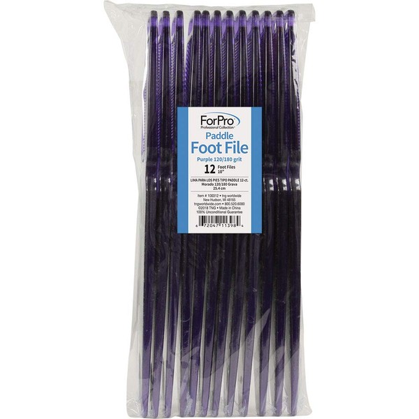 ForPro Pedicure Paddle Foot File, 120/180 Grit, Purple, Pedicure File