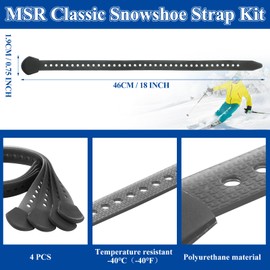 Vincreem 4 Pack 18" Classic Snowshoe Strap Kit Black Multipurpose Skiing Boot Wraps Ties Adjustable Snowshoes Replacement Straps for Women Men Snowshoe Bindings Skiing