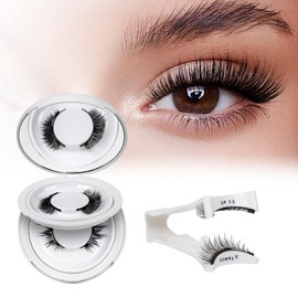 Reusable Magnetic Eyelashes Natural Look with Applicator, Magnetic Eyelashes Set, No Glue Needed, Eyelashes Magnetic QUEWEL Easy to Wear and Remove with Instructions (Kit-A)