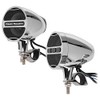 Power Acoustik Chrome Motorcycle Bluetooth Speaker System FM Radio &