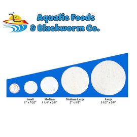 Aquatic Foods Inc. Calcium Feeder Disks for Shrimp, Snails, Crabs, Crayfish, Hermit Crabs and all Tropical Fish, 50 Count Bag of Small Calcium Feeder Disks