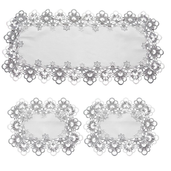 Hollowed Tablecloth Rectangle Jacquard Fabric Suitable for Home Party Garden