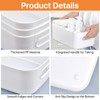 Akamino 10 Pcs Plastic Storage Boxes, 20.5X14X7Cm White Storage Baskets