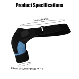 COONE Adjustable Shoulder Brace, Neoprene Shoulder Support, Adjustable, Comfortable, Lightweight, Relieves Pain and Tension, Improves Stability