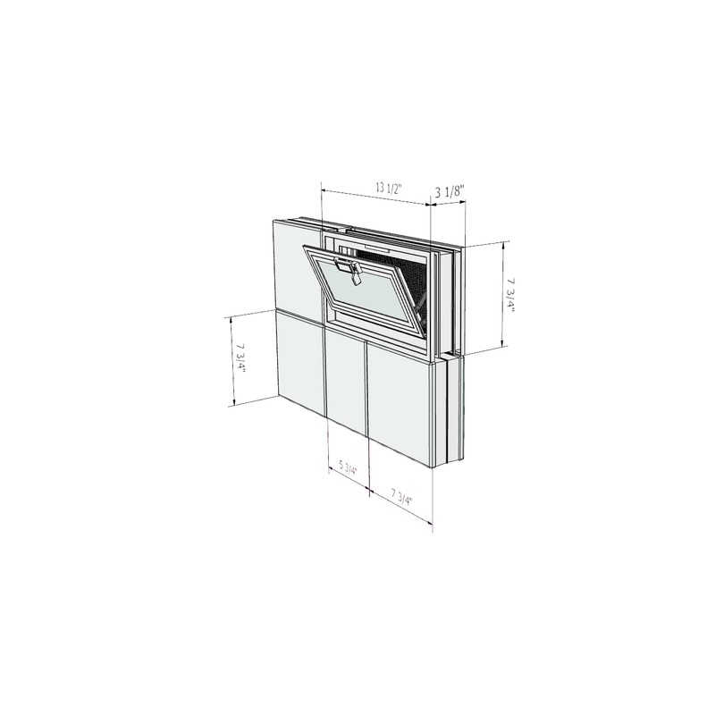 1408 Hopper Vent Window for Glass Blocks, Sheds, Cabins, Tiny