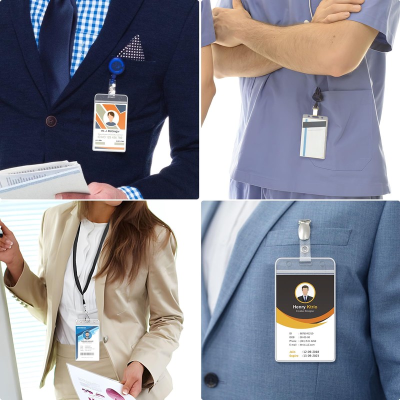 KTRiO Card Holder, Name Holder, Set of 5, Vertical, Employee