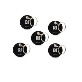 NFC Hang Tags, 30mm, NXP NFC chip, 180 byte, black, ideal for device / profile control (Wlan, Bluetooth, Apps), compatible with all NFC smartphones and tablets