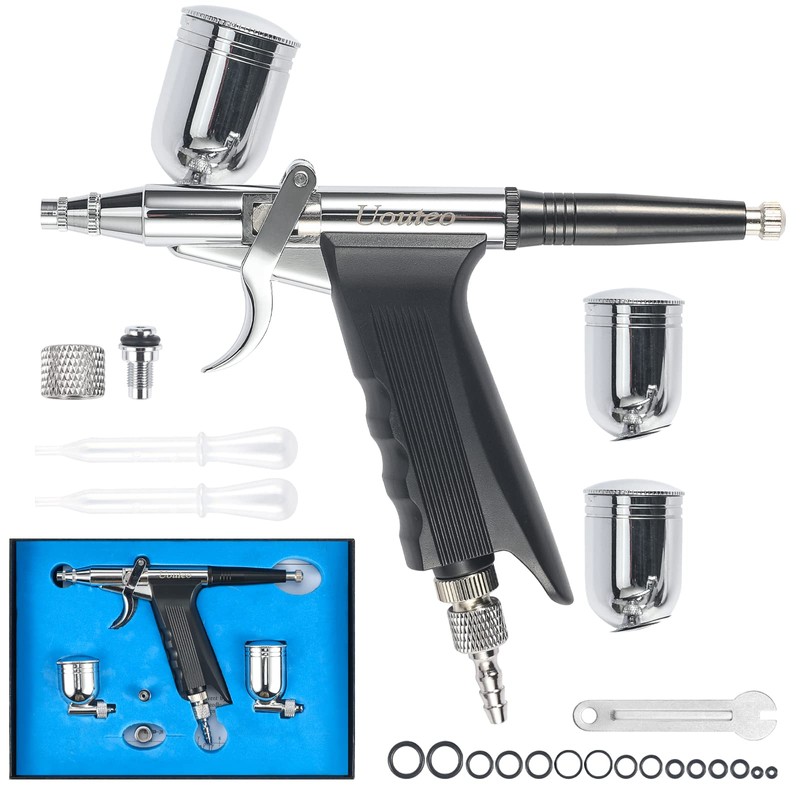 Uouteo Airbrush Trigger Gun Air Brush Gun with 0.3 mm