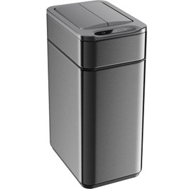 hOmeLabs Durable 2.4 Gallon Sensor Trash Can, Retractable Butterfly Lid, Batteries Included, Space-Efficient, Easy Clean, Battery-Powered