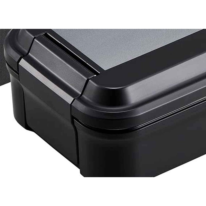 OSK BL-37D Metallic Style Lunch Box with Dividers, Black, Made