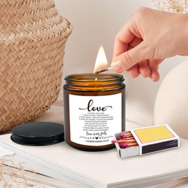 HIWX 1 Corinthians 13 Religious Scented Candle, Spiritual Christian Candles Gifts for Women Friends, Positive Scripture Soy Candles for Home Scented,Lavender,Vetiver,Sandalwood Scented 8oz Holders