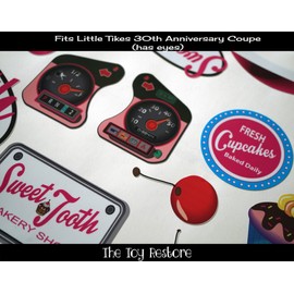 Toy Restore Replacement Decals Fits Little Tikes 30th Anniversary Cozy Coupe Cupcake Bakery Set