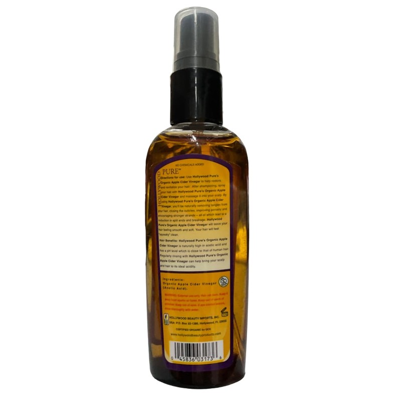 Hollywood Beauty pure organic apple cider vinegar, Brown, 3 Fl