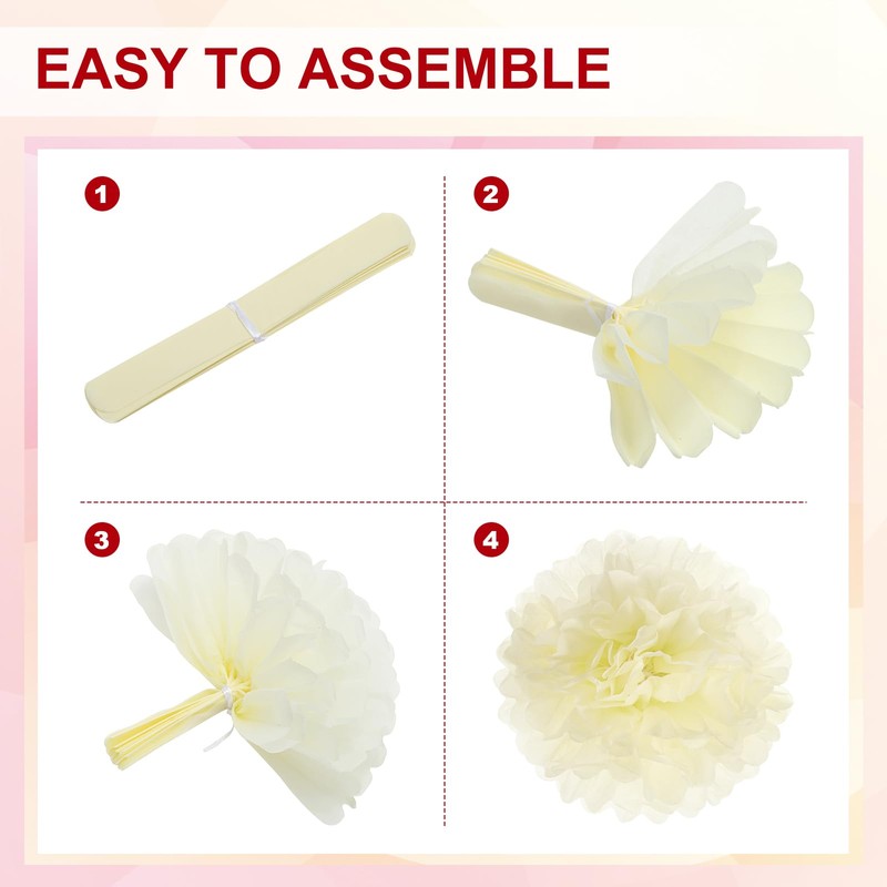 PATIKIL 5.91 x 5.91インチのペーパーポンポン 12個のペーパーフラワーボールキット 誕生日 バチ ェロレッテ ウェディングシャワー ブ