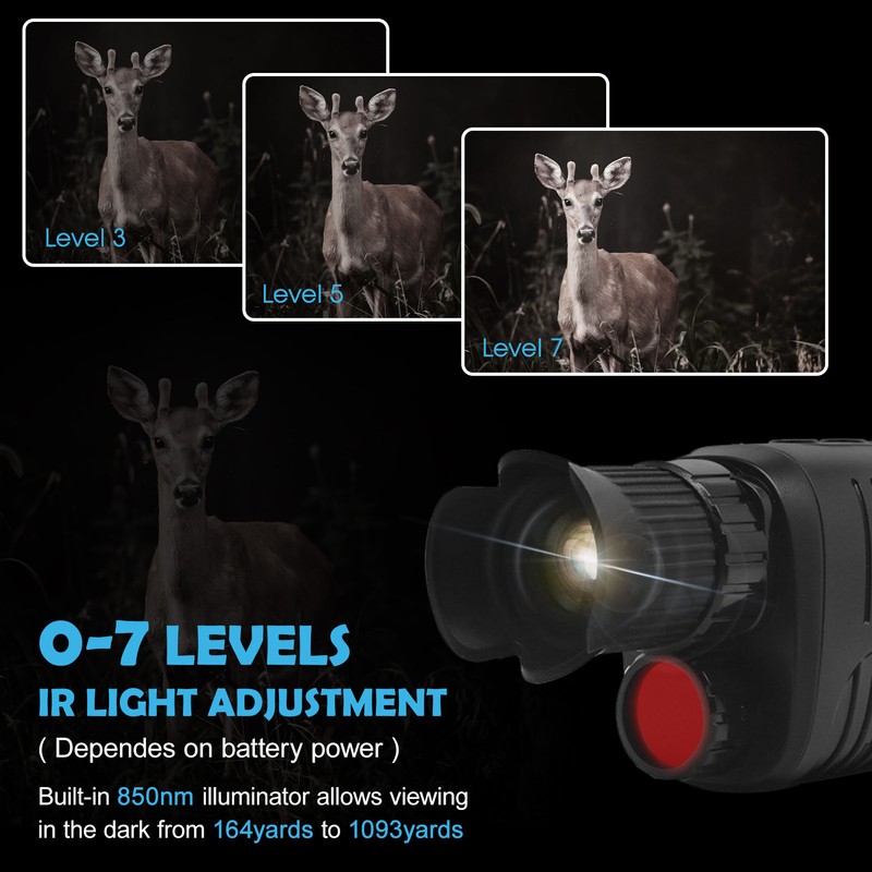 Infrared Night Vision Viewer 7 Levels IR Adjustment Outdoor Monocular