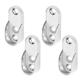 OIGWBPH 4pcs Wardrobe Rail Bearing Oval Bracket for Clothes Rail Cupboard Metal Clothes Rail Holder for Oval Rod Wardrobe Hanger for Wall Mounting