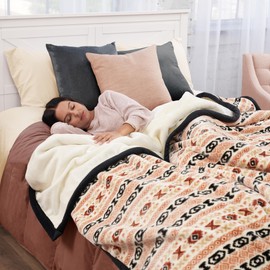 NORTHWEST Ashford Home Cozy Ultimate Plush Throw Blanket – Chimayo Stripe Design, Twin Size 60 x 80 Inch