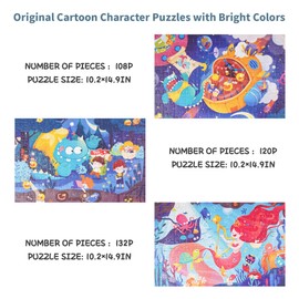 TOI Leveled Puzzles for Kids Aged 5 and Up, Toddler Puzzle Preschool Learning Jigsaw Puzzles, Large Pieces Educational Game for Boys Girls, Classic Education Step 6