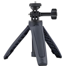 Desktop Extension Tripod, Extendable Mini Camera Tripod 1/4" Screw Adjustment 360° Ball Head Lightweight Portable Vlog Travel Selfie Stick Handle Grip Desktop Webcam Tripod (Black Tripod Camera Set)