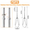 Hand Mixer Whisk Stainless Steel Attachments Compatible with Kitchen Aid