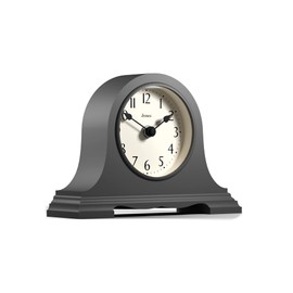 Jones Clocks® Speakeasy Mantel Clock - Traditional/Classic Design - Bedroom Clock - Living Room Clock - Office Clock - Mantel Clock - Desk Clock - Shelf Clock - Small Clock (Grey)