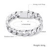 Cremation Urn Bracelet for Human Ashes for Men, Silver Cuban