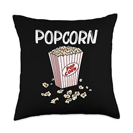 Best Popcorn Box Game Show Pop Snack Accessories Cool Popcorn Gift for Men Women Corn Kernel Movie Night Food Throw Pillow, 18x18, Multicolor
