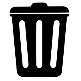 Trash Label Vinyl Decal Design #1 Waste Basket Waterproof Recycle Sticker (Black, 2.4" x 3")