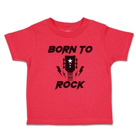 Toddler T-Shirt Confidence Born to Rock with Guitar Cotton Star Boy & Girl Clothes Silhouette Baby Funny Tee Red Design Only 12 Months