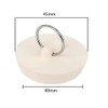 2pcs Rubber Sink Plug, Drain Stopper White with Hanging Ring
