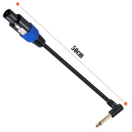 Speakon to 1/4" Speaker Cable, 6.35mm TS Male Plug to Speakon M ale Adapter Cable, Speakon to 6.35 mm Mono Audio Amplifier Speaker Cord for Speaker Guitar Amplifier 50cm