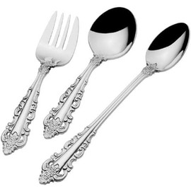 Wallace Antique Baroque 18/10 Stainless Steel 3pc. Baby Flatware Set