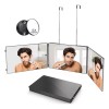 Espejo Tríptico 360 Grados Para Corte De Pelo Estilo Negro