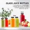 Yokodaza 8 oz Glass Juice Bottles with Lids 6-Pack -