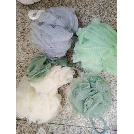 12-Pk Bath and Shower Sponge, Mesh Pouf, Assorted Colors