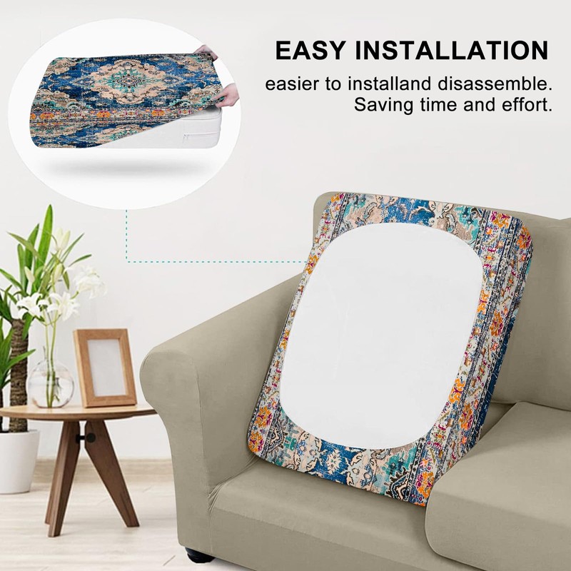 SZXYCZL 1PCS Boho Printed Sofa Cushion Covers, Cute Carpet Pattern
