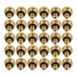 LOOYUAN Brass Misting Nozzles 0.016" Orifice (0.4mm) 10/24 UNC, Water Mister Parts Fog Nozzles for Patio Misting System Outdoor Cooling System (30)
