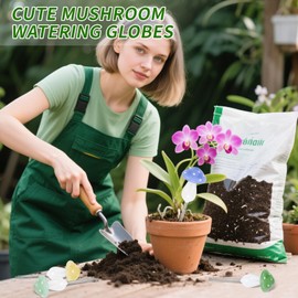 Mushroom-Shaped Plant Self-Watering Globes, 4Pack – 2025 Upgraded High Borosilicate Glass Watering Bulbs, Perfect for Indoor and Outdoor Plant Decoration, 9.37 x 2.68 Inches