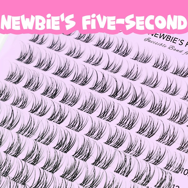 VEYESBEAUTY Lash Clusters Individual Eyelash Extensions Thin & Invisible Band