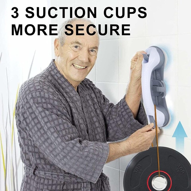 Enhance Safety with SafeguardPro's Premium 3-Suction Cup Shower Grab Bars,