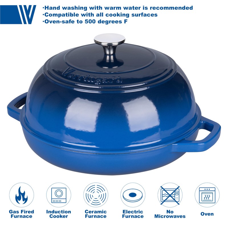 VORRINGARD Enameled Cast Iron Dutch Oven Pot with Lid, Bread
