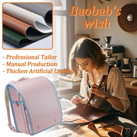 Baobab's wish Ransel Randoseru Backpack Semi-automatic satchel Japanese school bag for girls and boys PU leather bab-rng58 (Pink)