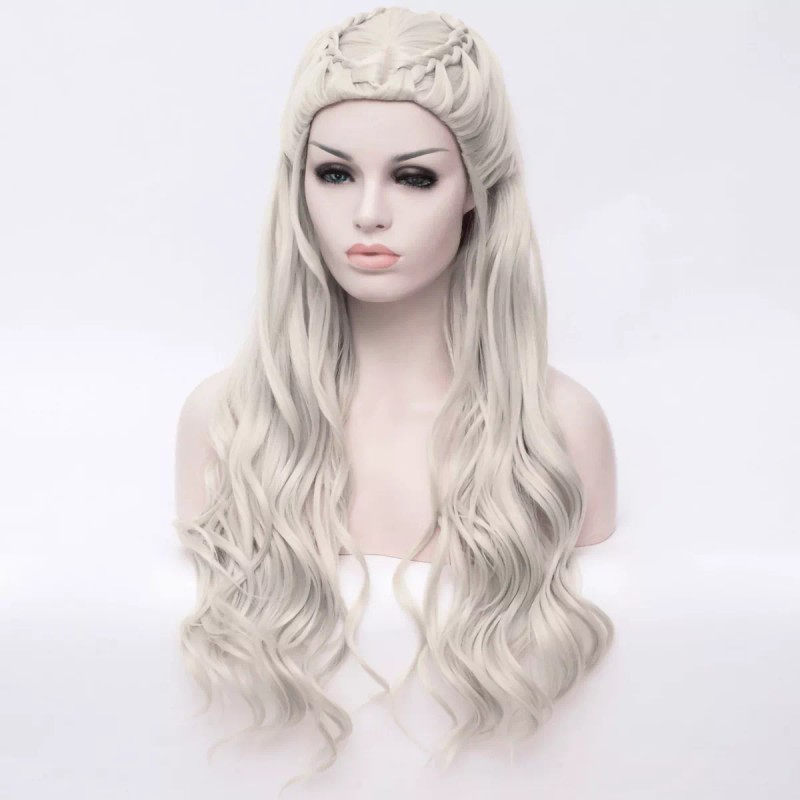 Vocoste Peluca Para Mujer Dama 26'' Dorado Claro Trenzada