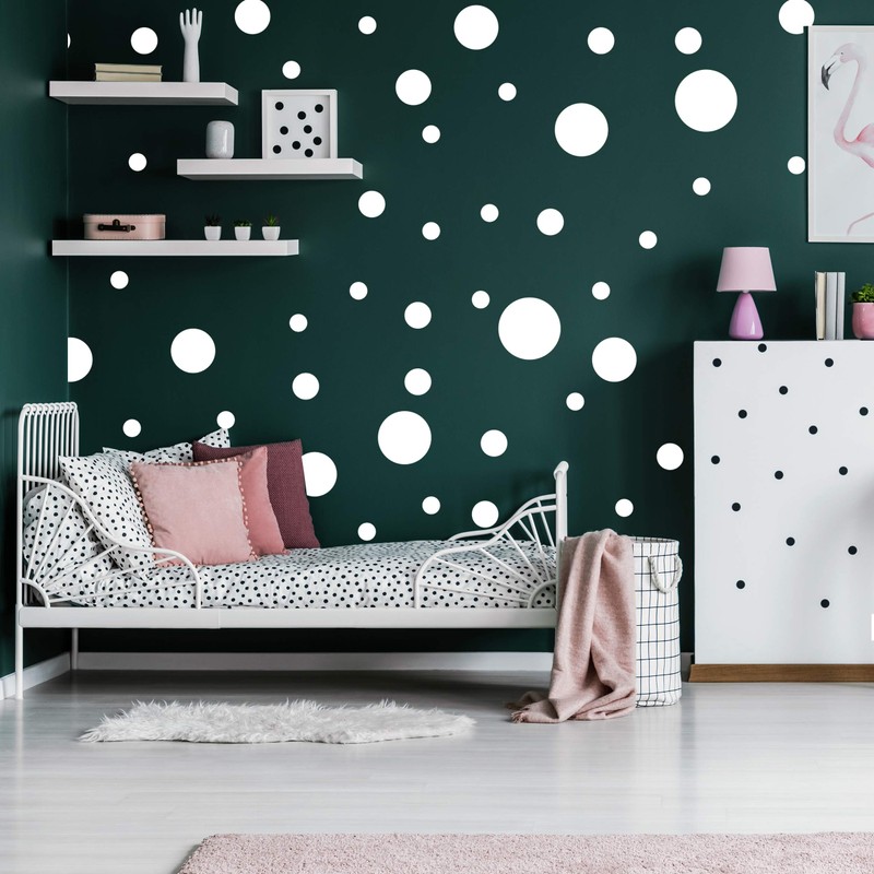 White Circle Dot Stickers 200 pcs - Small Round Dots