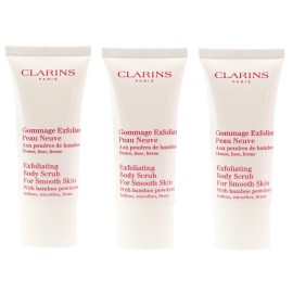 3 x Clarins Exfoliant Body Scrub With Bamboo Powder Smooth Skin.30 mL 1 Oz Ea